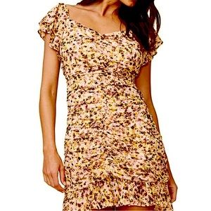 ASTR Ruched Floral Dress